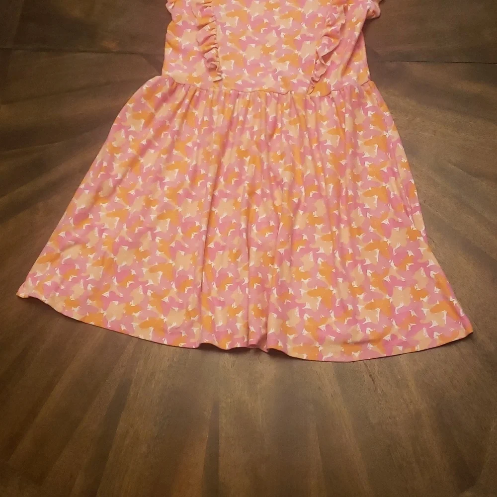 Forever Me Pink and Yellow Ruffled Butterfly Sundress Soft Size 10/12